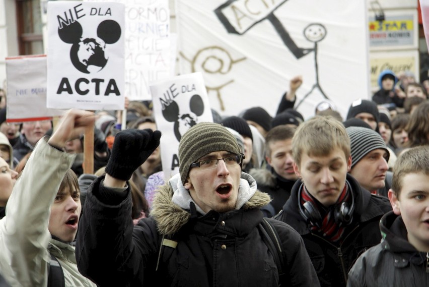 Protest przeciwko ACTA w Lublinie (ZDJĘCIA, WIDEO)