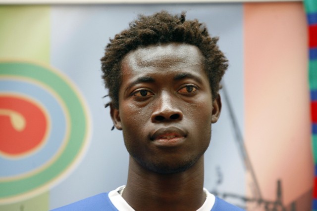 Senegalczyk Idrissa Cisse strzela bramki dla Radzionkowa