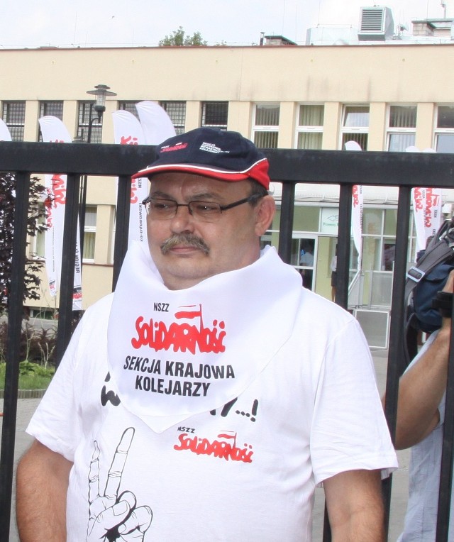 Henryk Grymel, przewodniczący Sekcji Krajowej Kolejarzy NSZZ "Solidarność".