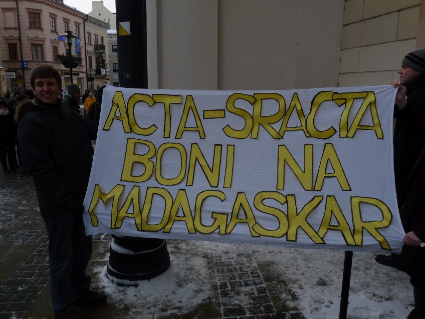 Protest przeciwko ACTA w Lublinie (ZDJĘCIA, WIDEO)