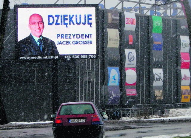 Jacek Grosser od tygodnia z billboardów dziękuje mieszkańcom za wybór na prezydenta