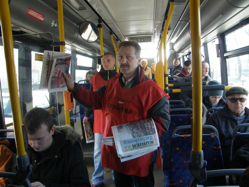 Gliwice: Protest związkowców przeciwko podwyżkom cen biletów autobusowych