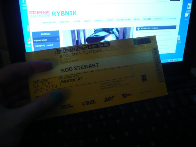bilet na koncert Roda Stewarta w Gdańsku, który odbył się w 2007 roku
