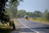 Śmigłowiec LPR lądował na krajowej "91" w Chełmnie