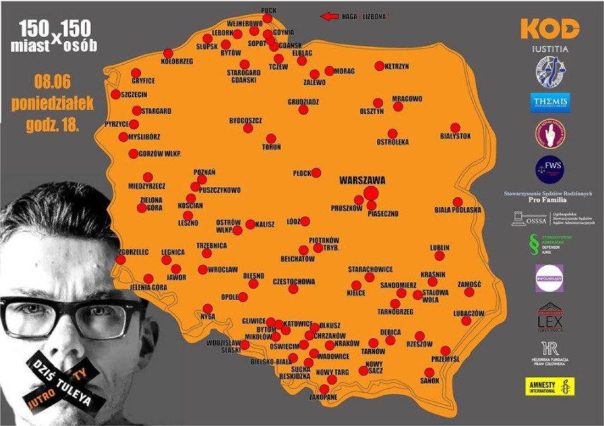 Pikieta pod sądem w Pucku. Na ul. Żeromskiego powinien stawić się tłum, mimo dość słabej pogody. Na spotkanie zaprasza KOD powiatu puckiego