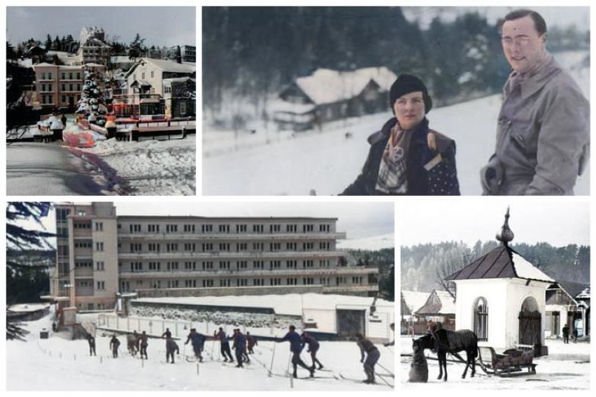 Zima w Beskidzie Sądeckim na archiwalnych zdjęciach, ale w kolorze [ZDJĘCIA]