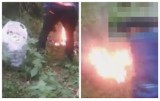 Mężczyzna rozpalił ognisko w środku lasu we Włocławku. Wideo z akcji strażaka OSP [zdjęcia]
