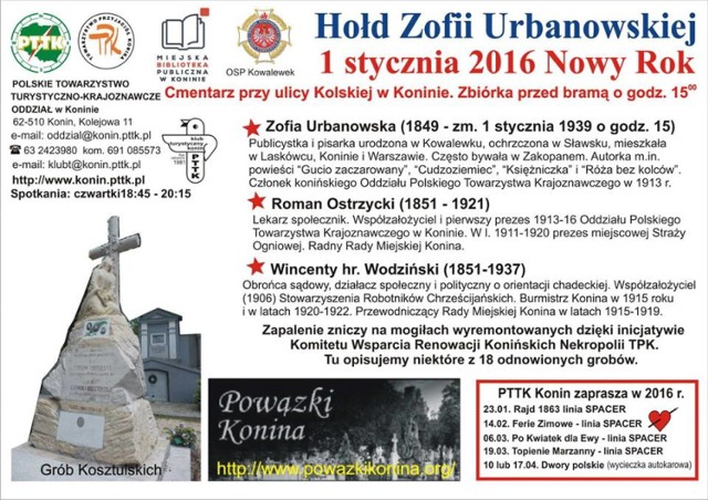 Konin: Oddadzą hołd Zofii Urbanowskiej