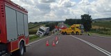 Duńkowiczki. Na drodze krajowej nr 77 tir wjechał do rowu [ZDJĘCIA]