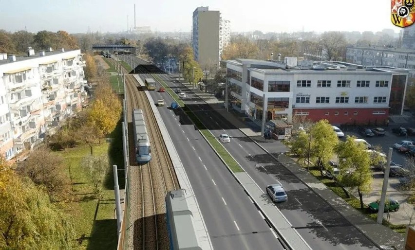 Wizualizacja trasy tramwajowej na Popowice