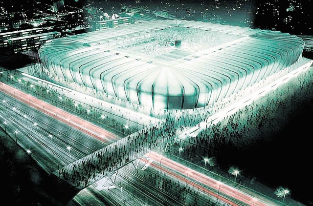 Tak ma wyglądać stadion Widzewa, który chce wybudować Sylwester Cacek. Oby nie skończyło się na samym projekcie, bo Cacek narzeka na współpracę z miastem