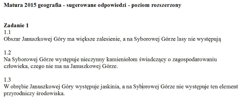 Matura 2015 geografia: ARKUSZE, ODPOWIEDZI [poziom...