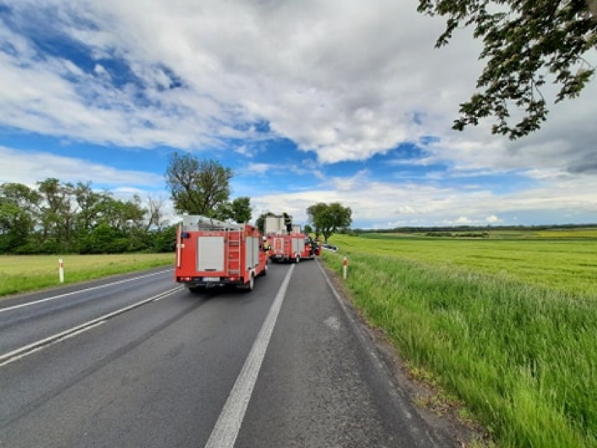 Groźny wypadek na DK 92 w okolicach Gaju Wielkiego [ZDJĘCIA]