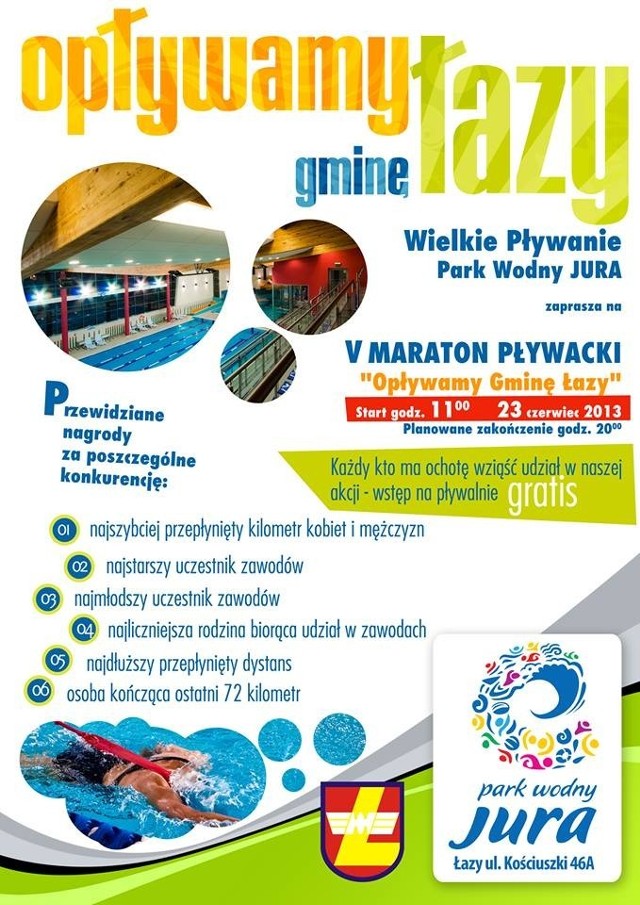 Zobacz program maratonu pływackiego w Łazach.