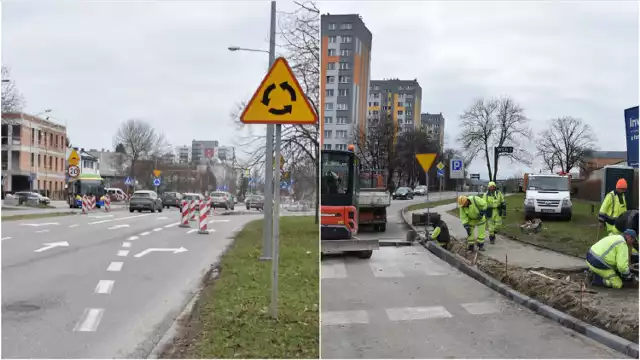 Kierowcy na rondzie Słoneczna-Starodąbrowska muszą liczyć się z utrudnieniami w ruchu