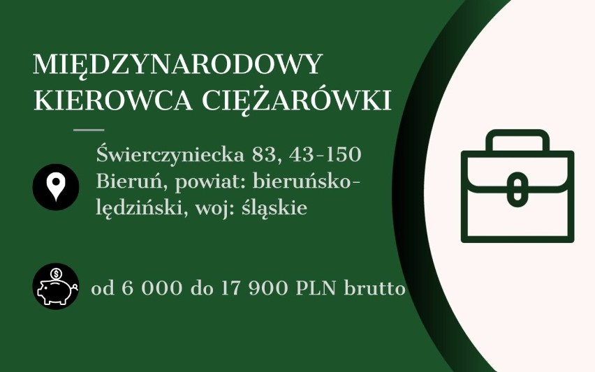 Miejsce pracy:Świerczyniecka 83, 43-150 Bieruń, powiat:...