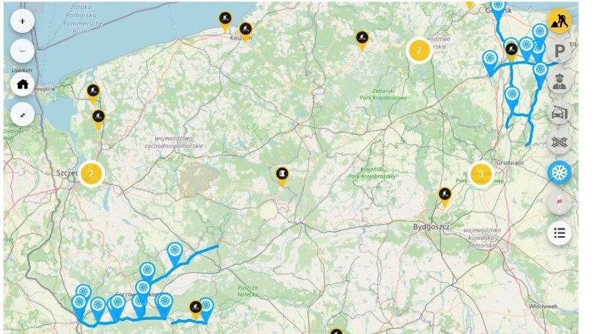 Mapa warunków drogowych, godz. 20.59