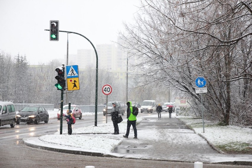 Pierwszy śnieg spadł w Krakowie [ZDJĘCIA]