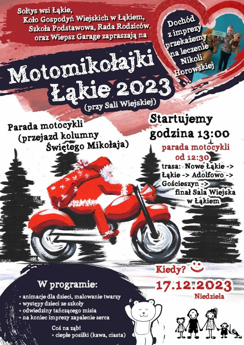 Motomikołajki w Łąkiem. Wsiądą na motocykle w szlachetnym celu!