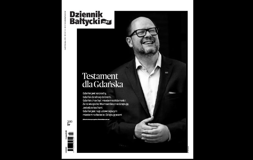 Wydanie specjalne "Dziennika Bałtyckiego" poświęcone prezydentowi Gdańska, Pawłowi Adamowiczowi 18.01 - wspominają Go gdańszczanie