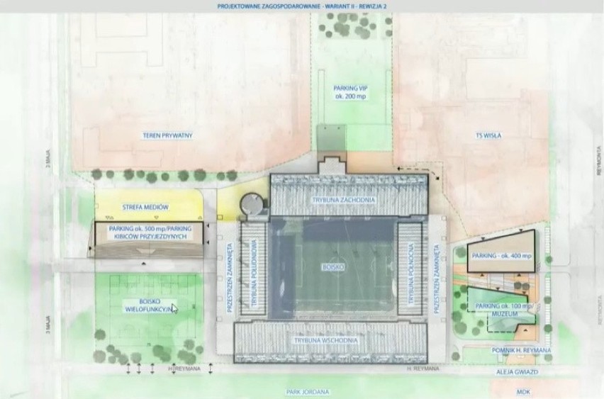 Kraków. Boisko, muzeum i parkingi przy stadionie Wisły. Jest koncepcja zagospodarowania atrakcyjnych terenów. Teraz odbędą się konsultacje