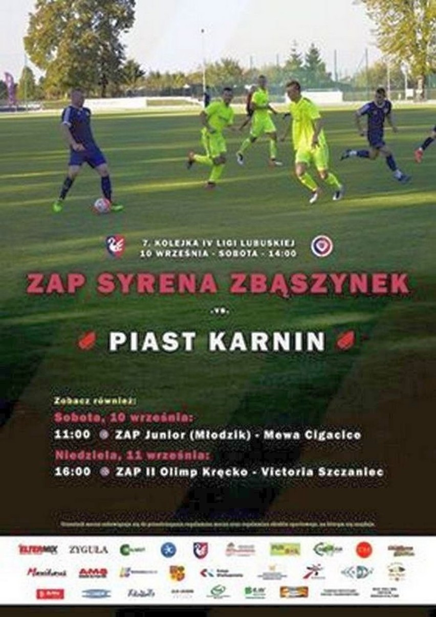 IV liga Grupa Lubuska ZAP Syrena Zbąszynek - Piast Gorzów Karnin 4:0 (0:0)