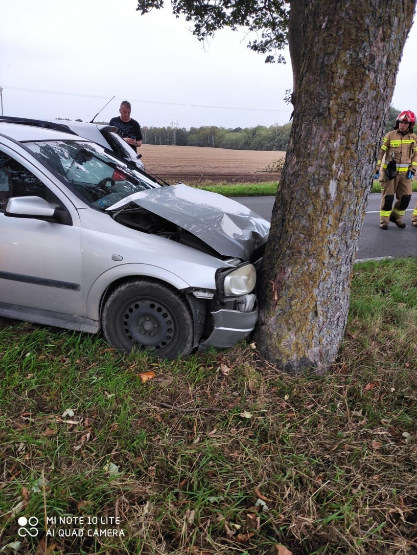 Karambol na drodze pod Goleniowem, strażacy w akcji