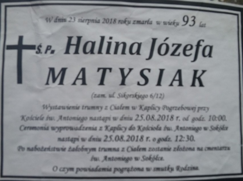 Pogrzeby w Sokółce. Ci mieszkańcy odeszli w ostatnich dniach (nekrologi) 