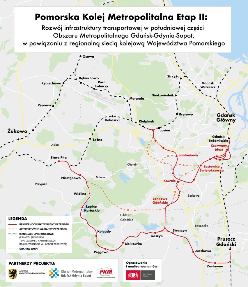 Nowa linia PKM powstanie do 2035. Koleją dojedziemy z centrum Gdańska do południowych dzielnic i Pruszcza, Kolbud oraz Żukowa