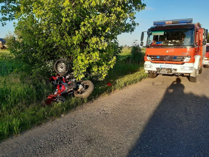 Wypadek motocyklisty w Siedlcu. Kierowca trafił do szpitala