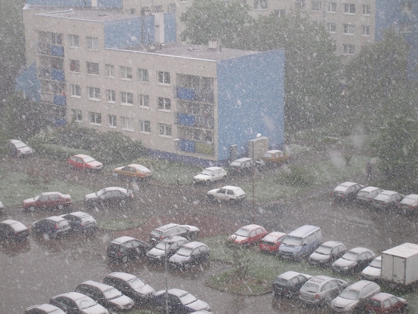 Śnieg pada we Wrocławiu