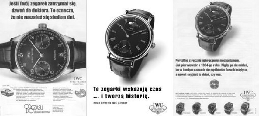 Obecne reklamy firmy IWC