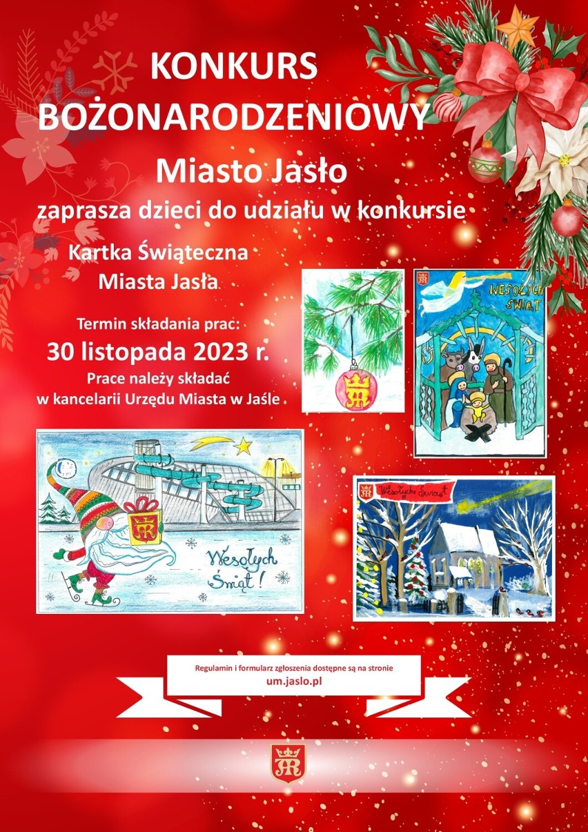 Konkurs na świąteczną kartkę bożonarodzeniową. Urząd Miasta w Jaśle zaprasza do udziału dzieci