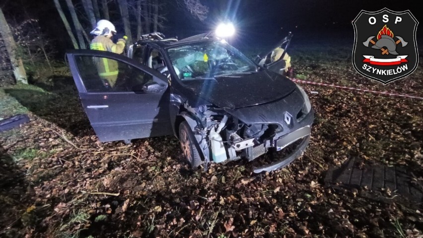 Wypadek w Konopnicy. Chciał uniknąć zderzenia z sarną, uderzył w drzewo. Są ranni