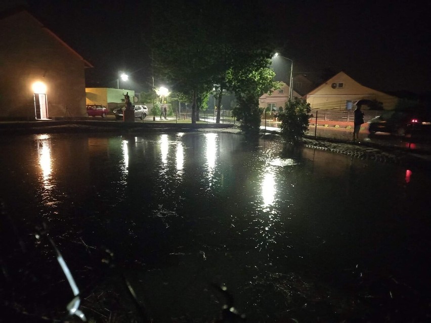 Po burzy zalana posesja w Tarnobrzegu - Wielowsi. Strażacy ochotnicy w akcji. Zobaczcie zdjęcia