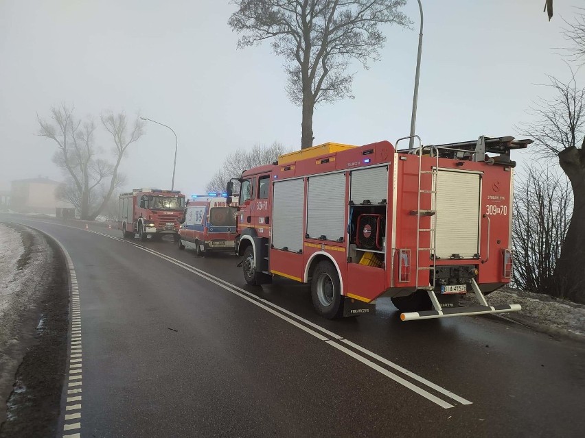 Wypadek na drodze Michałowo - Żednia. Kobieta kierująca...