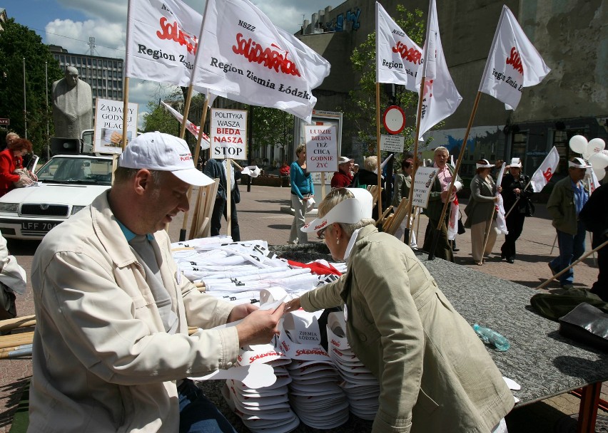 Manifestacja Solidarności w Łodzi