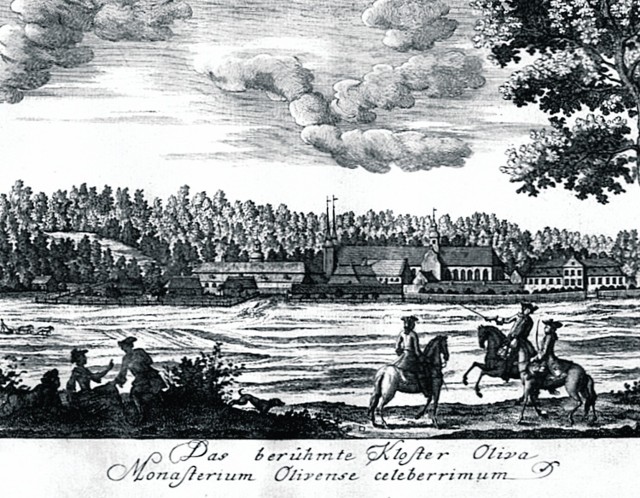 Widok klasztoru w Oliwie, lata 80. XVIII wieku