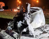 Tragiczny wypadek na DK 91 pod Łęczycą. Zapalił się samochód, nie żyje młody mężczyzna