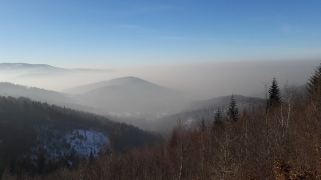 Zdjęcie z Magurki Wilkowickiej w kierunku Bielska-Białej i Pszczyny