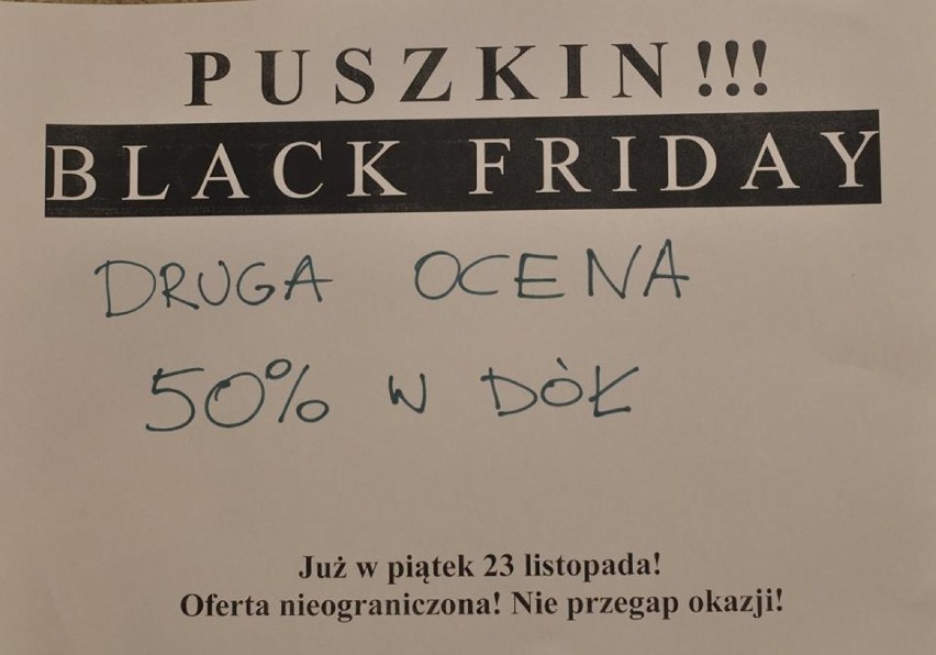 Black Friday w I LO w Gorzowie. Nauczyciele Puszkina zaskoczyli uczniów i przygotowali dla nich promocje! [ZDJĘCIA]