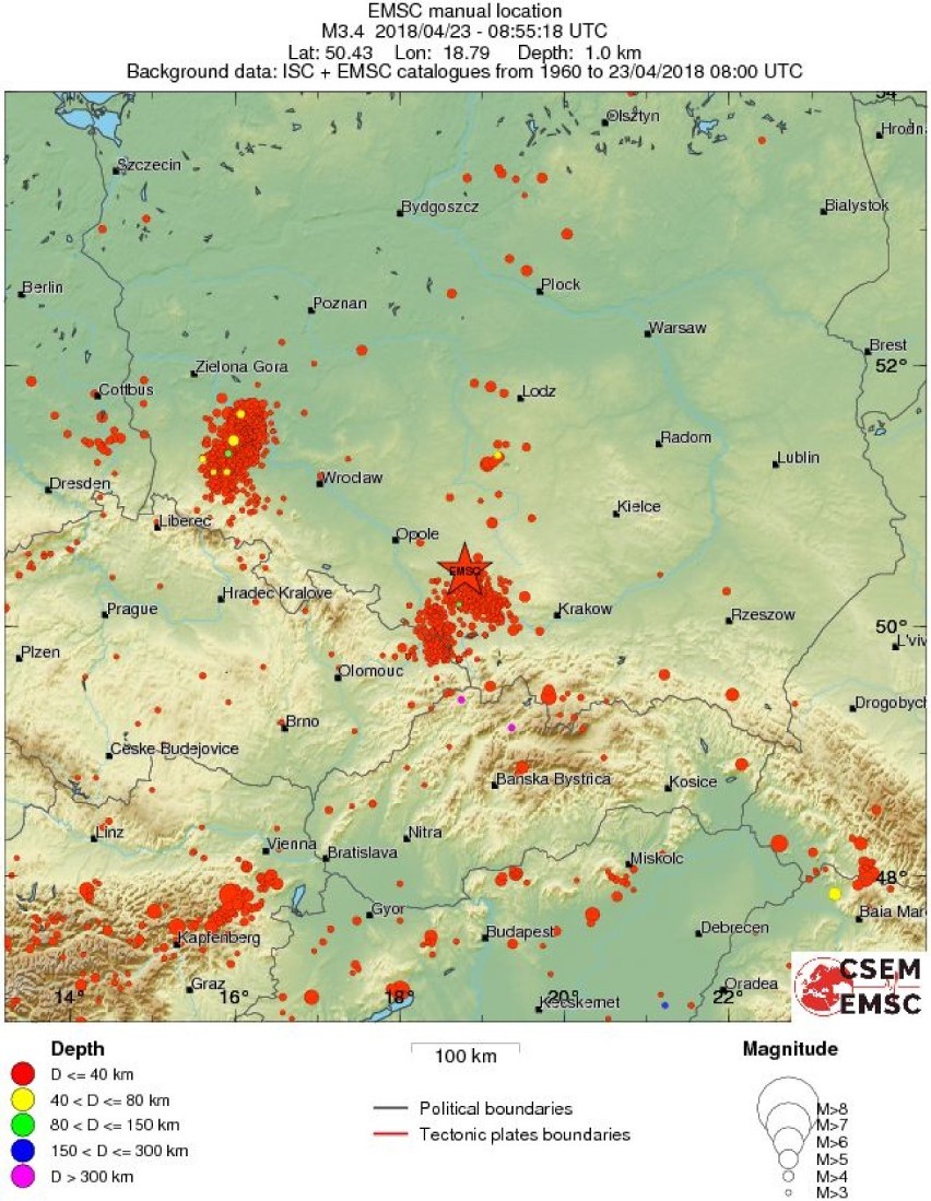 Wstrząs w Bytomiu [23.04.2018]. Odczuli go mieszkańcy wielu śląskich miast. Wstrząs miał siłę 3,7 w skali Richtera