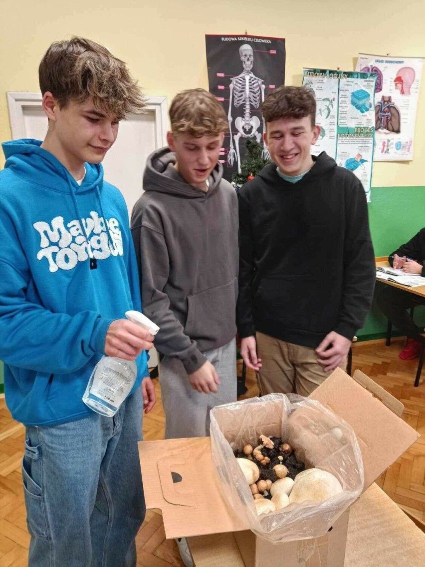 Uczniowie realizowali projekt „Odkrywamy tajniki grzybów”