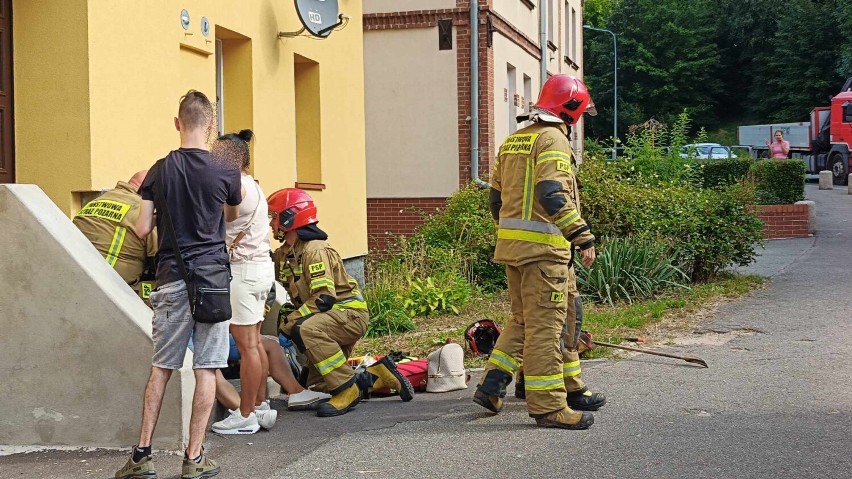 Interwencja straży pożarnej w budynku przy ul. Świdnickiej w...