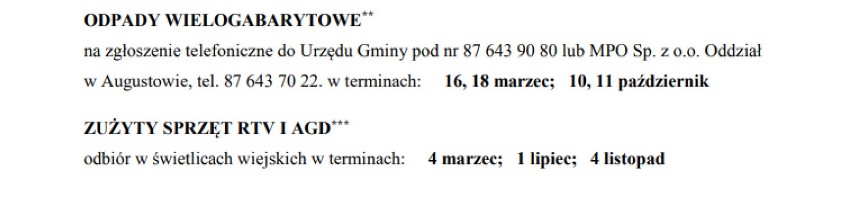 Gm. Płaska: Harmonogram odbioru śmieci na 2019 rok