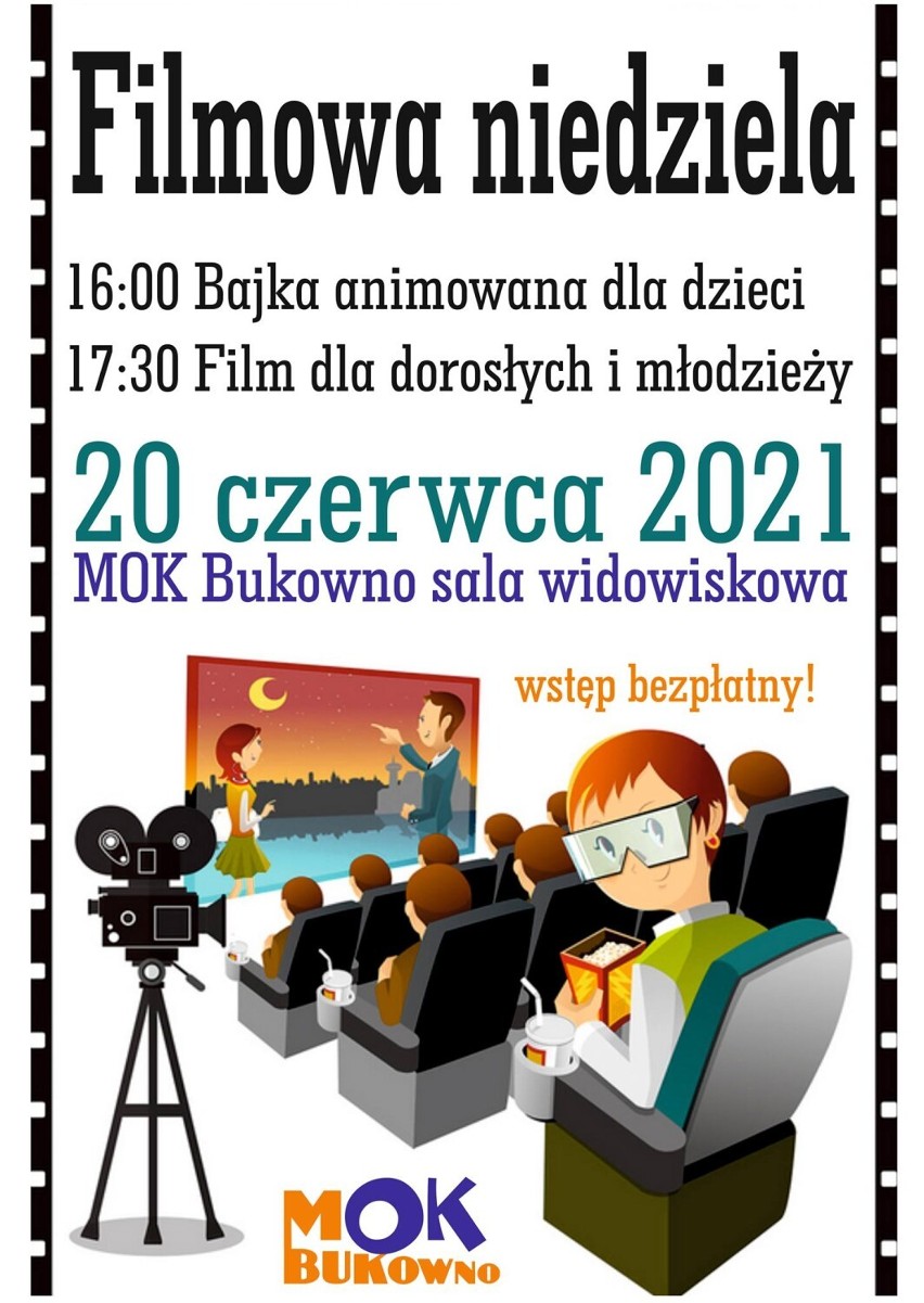 Filmowa niedziela MOK w Bukownie (20 czerwca 2021), sala...