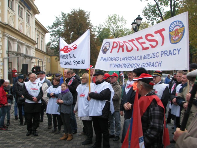 W środę odbyła się pikieta pracowników PKP Cargo w Tarnowskich Górach