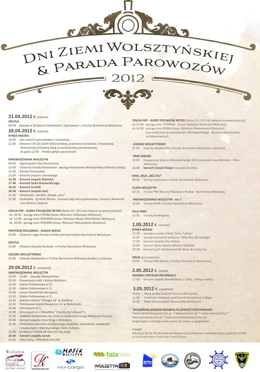Wolsztyn - parada parowozów - program