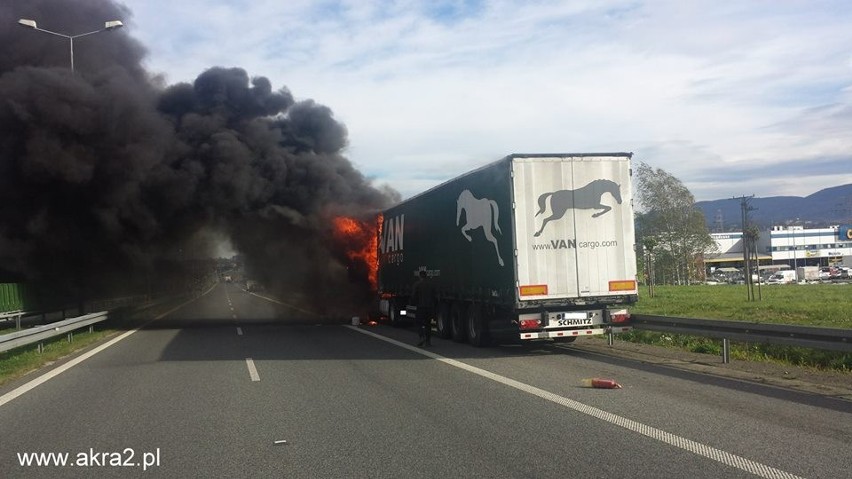 Pożar ciężarówki Bielsko