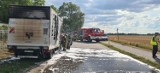 Pożar samochodu dostawczego w Podwiesku. Strażacy ruszyli do akcji. Zdjęcia 